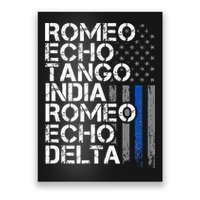 RETIRED Thin Blue Line Phonetic Code Police Retirement Poster