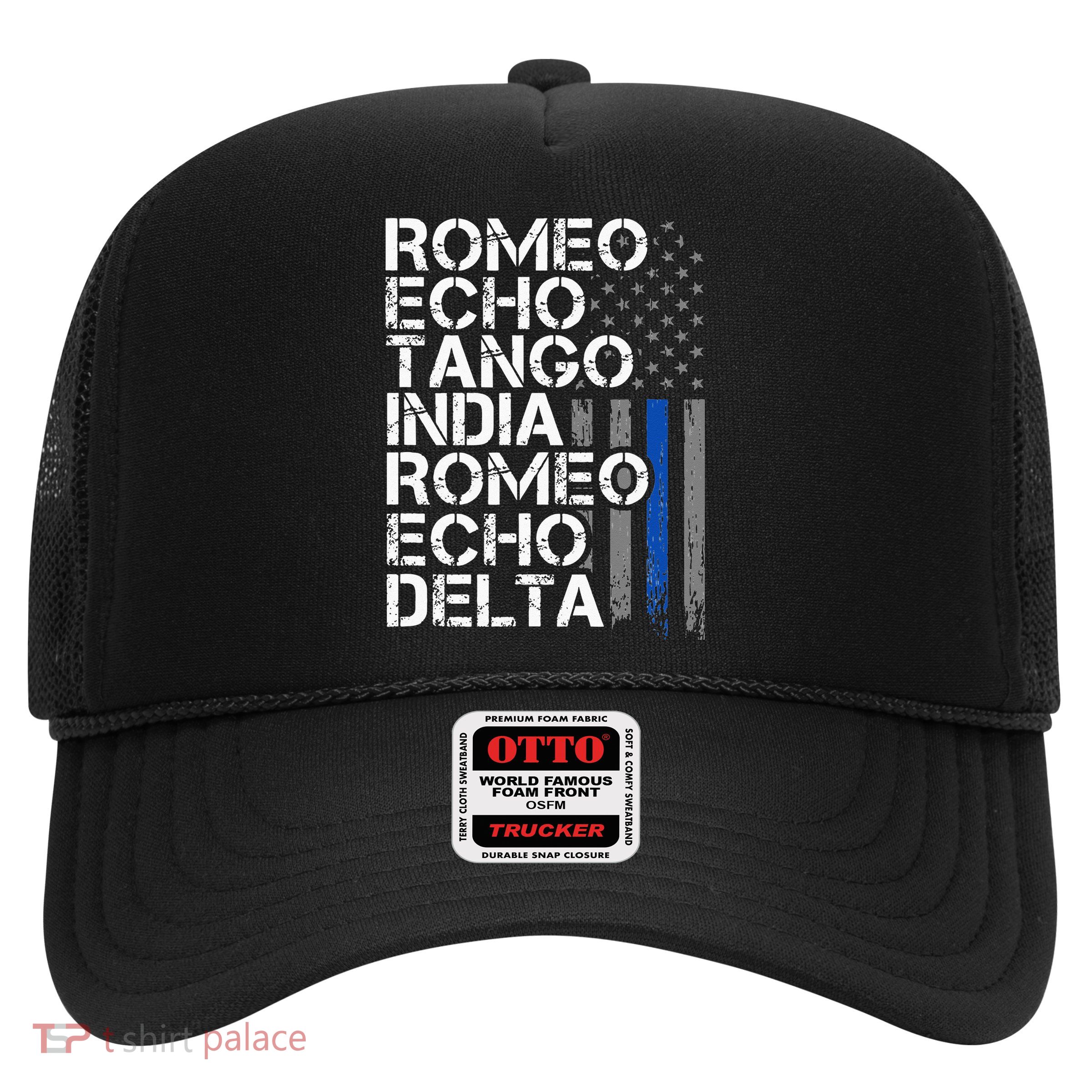 RETIRED Thin Blue Line Phonetic Code Police Retirement Trucker Hat
