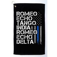 RETIRED Thin Blue Line Phonetic Code Police Retirement Golf Towel