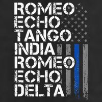 RETIRED Thin Blue Line Phonetic Code Police Retirement Golf Towel