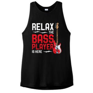 Relax The Bass Player Is Here Bass Guitar Ladies PosiCharge Tri-Blend Wicking Tank