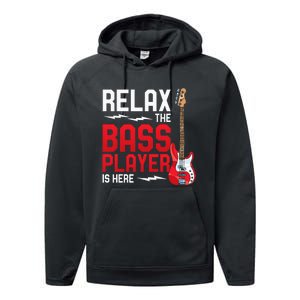 Relax The Bass Player Is Here Bass Guitar Performance Fleece Hoodie