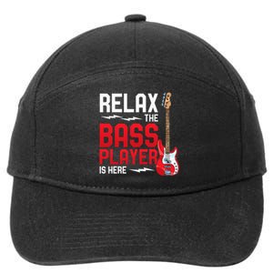 Relax The Bass Player Is Here Bass Guitar 7-Panel Snapback Hat