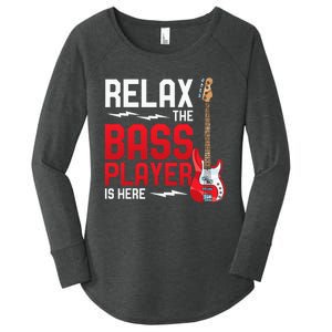 Relax The Bass Player Is Here Bass Guitar Women's Perfect Tri Tunic Long Sleeve Shirt