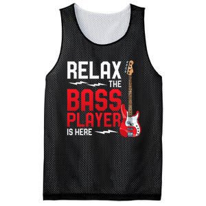 Relax The Bass Player Is Here Bass Guitar Mesh Reversible Basketball Jersey Tank