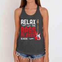 Relax The Bass Player Is Here Bass Guitar Women's Knotted Racerback Tank