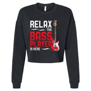 Relax The Bass Player Is Here Bass Guitar Cropped Pullover Crew