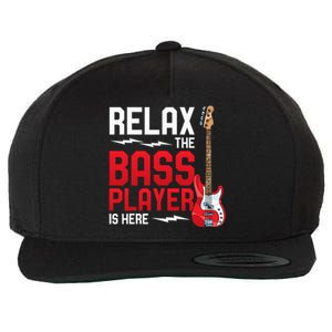 Relax The Bass Player Is Here Bass Guitar Wool Snapback Cap