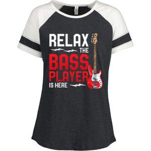 Relax The Bass Player Is Here Bass Guitar Enza Ladies Jersey Colorblock Tee