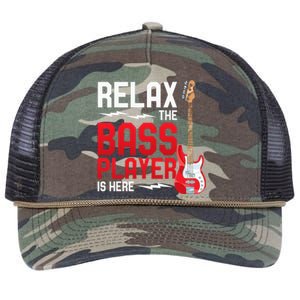 Relax The Bass Player Is Here Bass Guitar Retro Rope Trucker Hat Cap