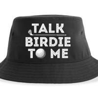Retro Talk Birdie To Me Funny Golf Player Pun Golfer Sustainable Bucket Hat