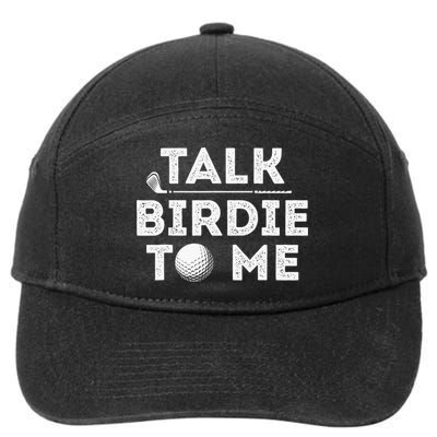 Retro Talk Birdie To Me Funny Golf Player Pun Golfer 7-Panel Snapback Hat