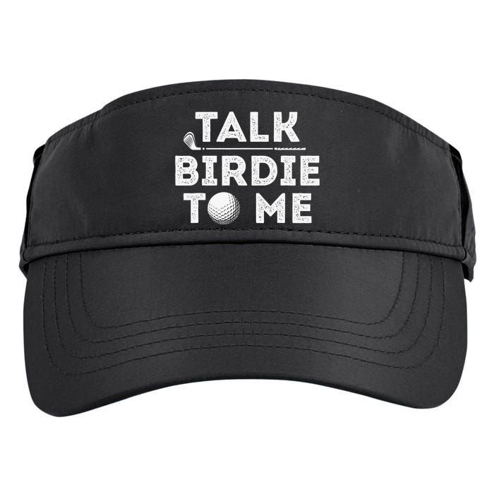Retro Talk Birdie To Me Funny Golf Player Pun Golfer Adult Drive Performance Visor