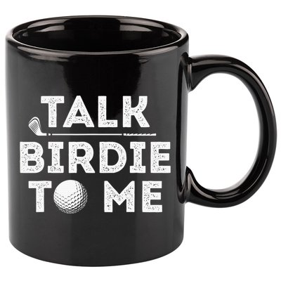 Retro Talk Birdie To Me Funny Golf Player Pun Golfer 11oz C Handle Ceramic Mug