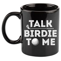 Retro Talk Birdie To Me Funny Golf Player Pun Golfer 11oz C Handle Ceramic Mug