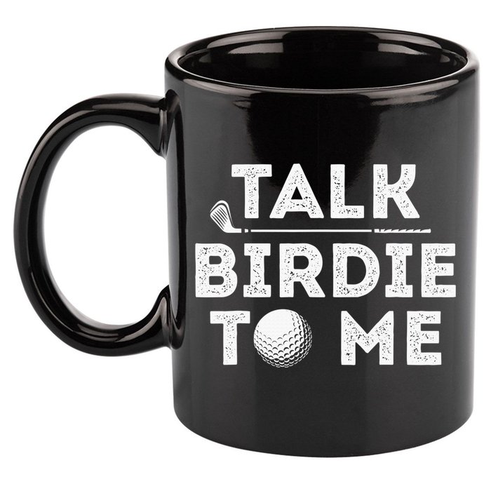 Retro Talk Birdie To Me Funny Golf Player Pun Golfer 11oz C Handle Ceramic Mug