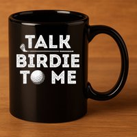 Retro Talk Birdie To Me Funny Golf Player Pun Golfer 11oz C Handle Ceramic Mug