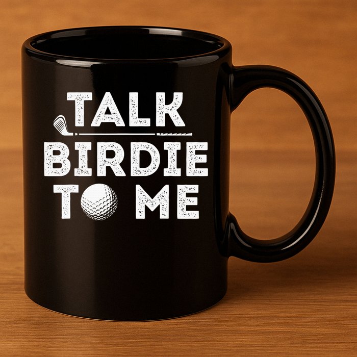 Retro Talk Birdie To Me Funny Golf Player Pun Golfer 11oz C Handle Ceramic Mug