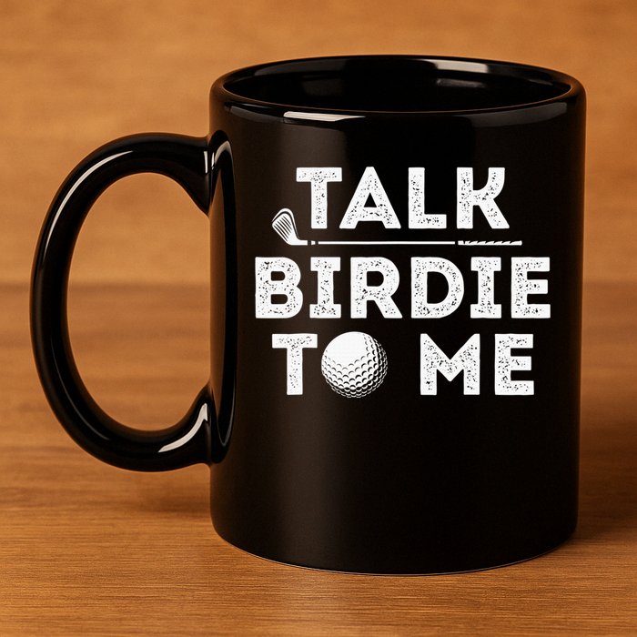 Retro Talk Birdie To Me Funny Golf Player Pun Golfer 11oz C Handle Ceramic Mug