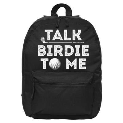 Retro Talk Birdie To Me Funny Golf Player Pun Golfer 16 in Basic Backpack