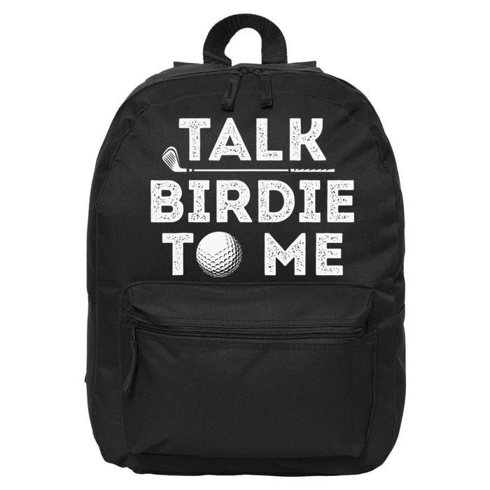 Retro Talk Birdie To Me Funny Golf Player Pun Golfer 16 in Basic Backpack