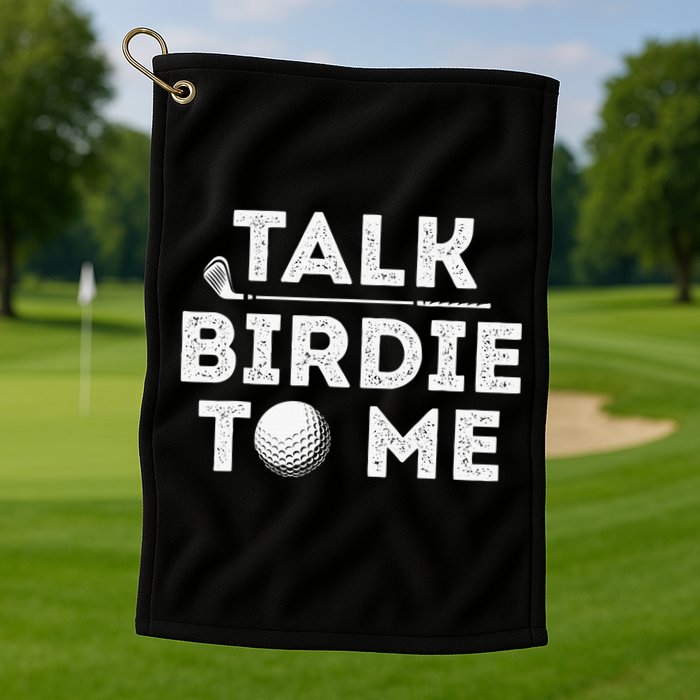 Retro Talk Birdie To Me Funny Golf Player Pun Golfer Golf Towel