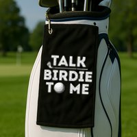 Retro Talk Birdie To Me Funny Golf Player Pun Golfer Golf Towel