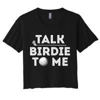 Retro Talk Birdie To Me Funny Golf Player Pun Golfer Crop Top