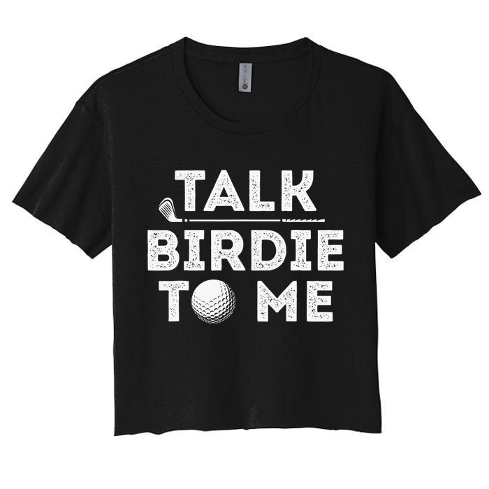 Retro Talk Birdie To Me Funny Golf Player Pun Golfer Crop Top