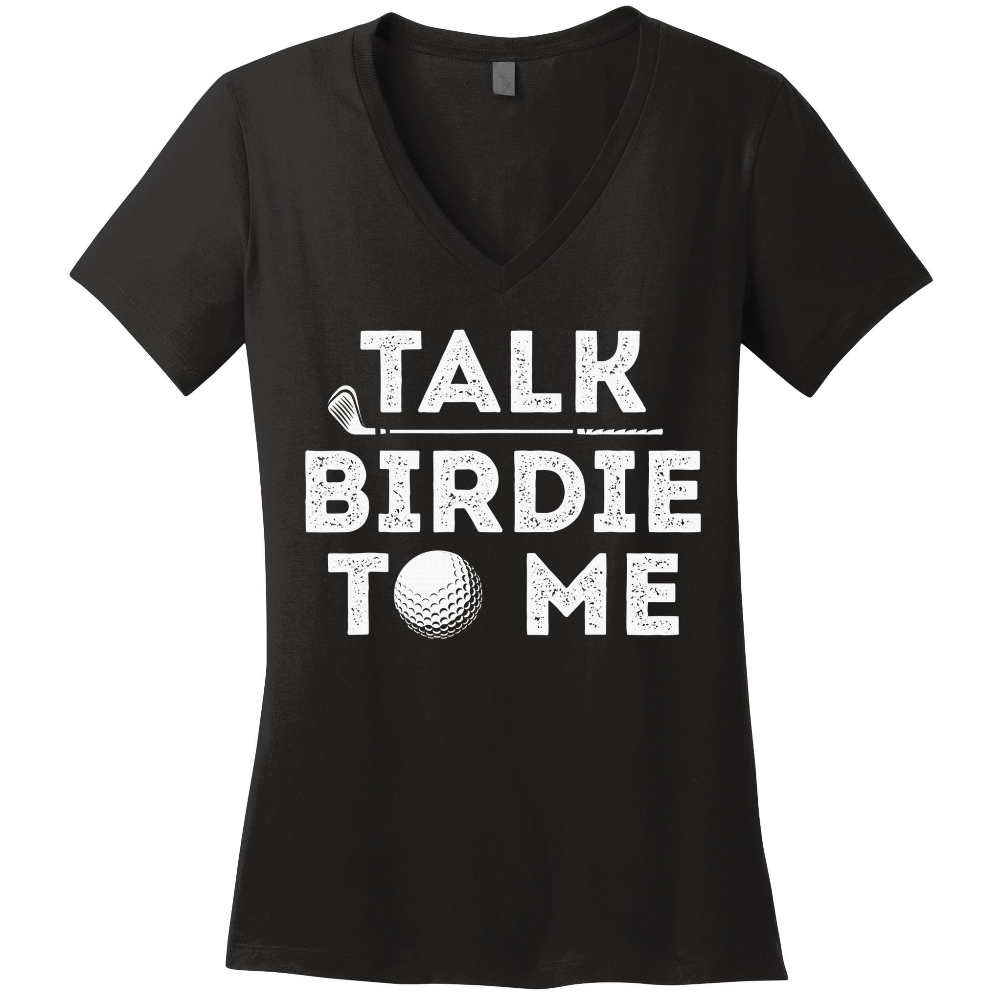 Retro Talk Birdie To Me Funny Golf Player Pun Golfer Women's V-Neck T-Shirt