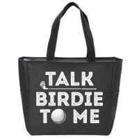 Retro Talk Birdie To Me Funny Golf Player Pun Golfer Zip Tote Bag