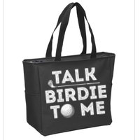 Retro Talk Birdie To Me Funny Golf Player Pun Golfer Zip Tote Bag