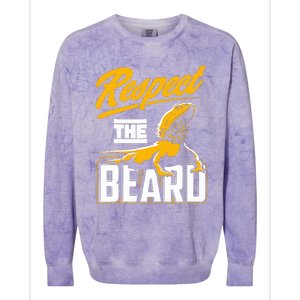 Respect The Beard Pogona & Bearded Dragon Colorblast Crewneck Sweatshirt