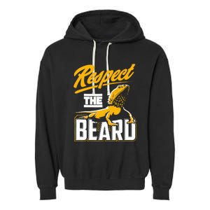 Respect The Beard Pogona & Bearded Dragon Garment-Dyed Fleece Hoodie