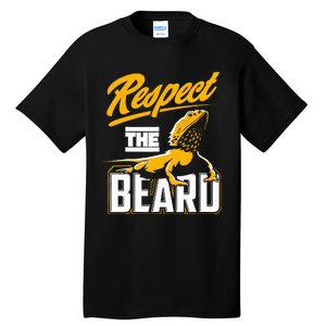 Respect The Beard Pogona & Bearded Dragon Tall T-Shirt