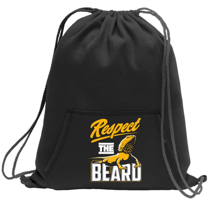 Respect The Beard Pogona & Bearded Dragon Sweatshirt Cinch Pack Bag