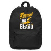 Respect The Beard Pogona & Bearded Dragon 16 in Basic Backpack