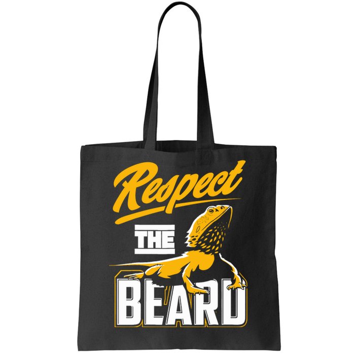 Respect The Beard Pogona & Bearded Dragon Tote Bag