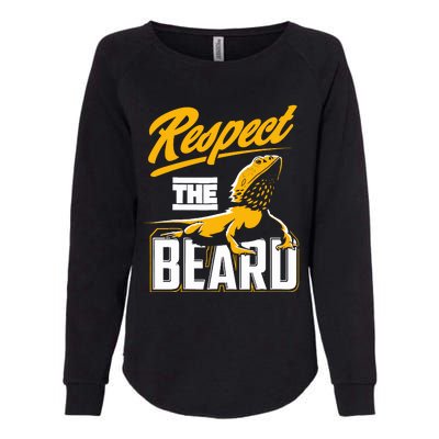 Respect The Beard Pogona & Bearded Dragon Womens California Wash Sweatshirt