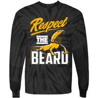 Respect The Beard Pogona & Bearded Dragon Tie-Dye Long Sleeve Shirt