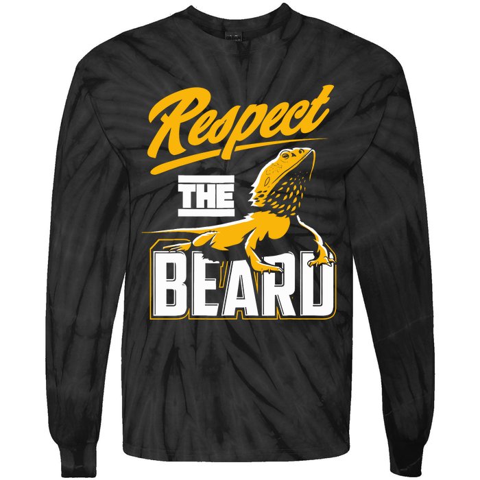 Respect The Beard Pogona & Bearded Dragon Tie-Dye Long Sleeve Shirt