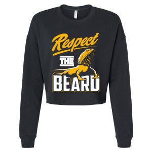 Respect The Beard Pogona & Bearded Dragon Cropped Pullover Crew