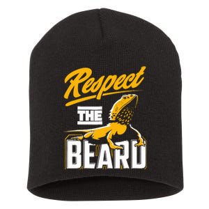 Respect The Beard Pogona & Bearded Dragon Short Acrylic Beanie