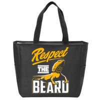 Respect The Beard Pogona & Bearded Dragon Zip Tote Bag