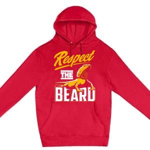 Respect The Beard Pogona & Bearded Dragon Premium Pullover Hoodie