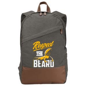 Respect The Beard Pogona & Bearded Dragon Cotton Canvas Backpack