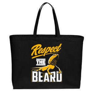 Respect The Beard Pogona & Bearded Dragon Cotton Canvas Jumbo Tote