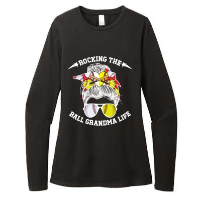 Rocking The Ball Grandma Life Softball Baseball Grandma Gift Womens CVC Long Sleeve Shirt