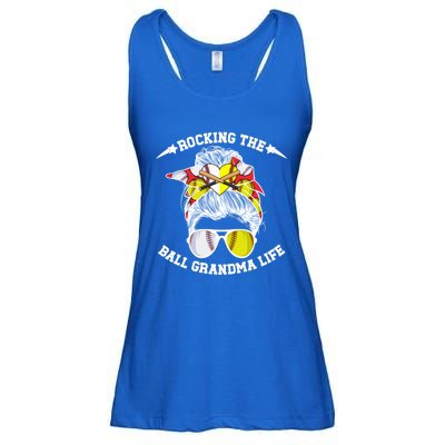 Rocking The Ball Grandma Life Softball Baseball Grandma Gift Ladies Essential Flowy Tank