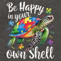 Rainbow Turtle Be Happy In Your Own Shell Autism Awareness Vector Backpack
